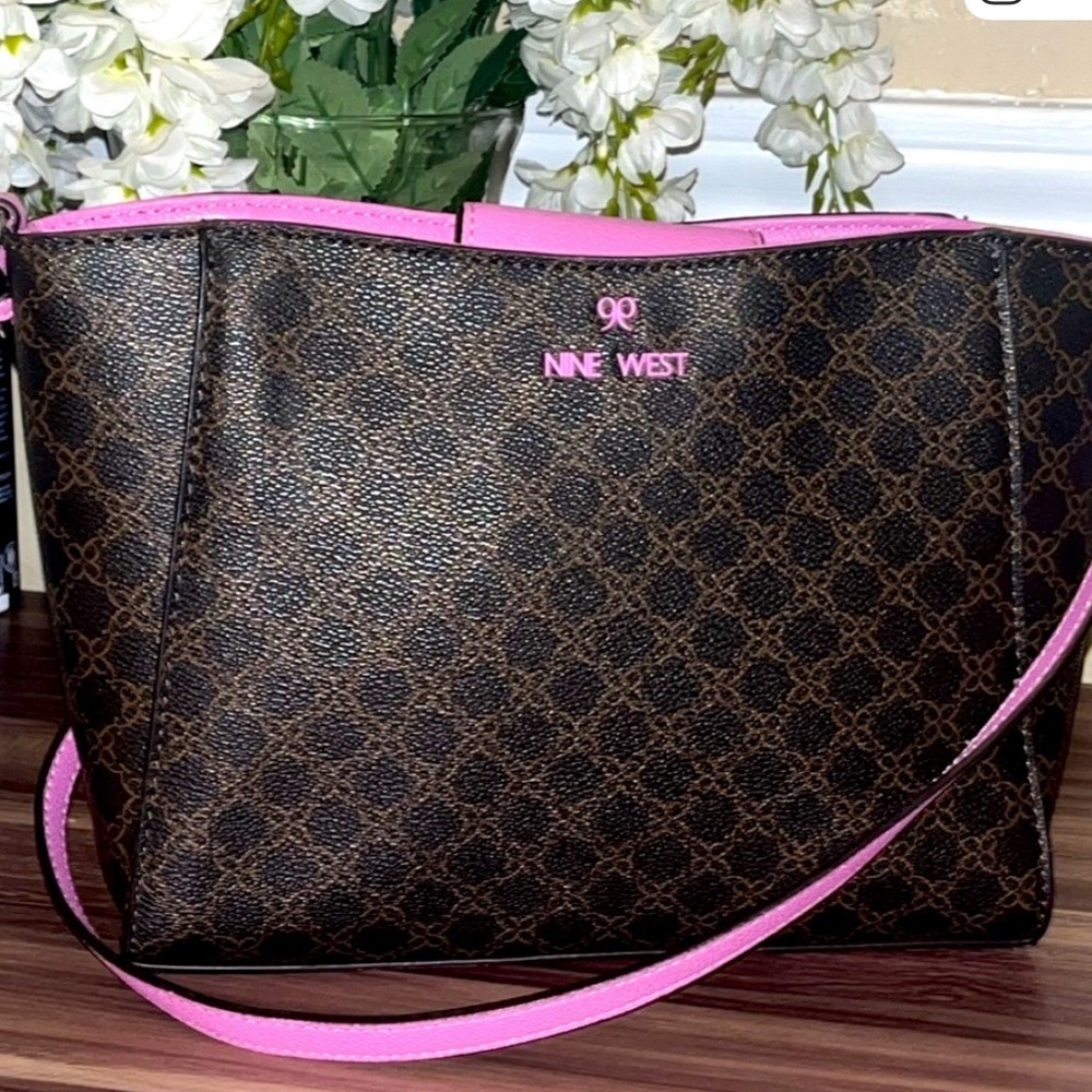 Nine West Pink and Brown crossbody  Bag
